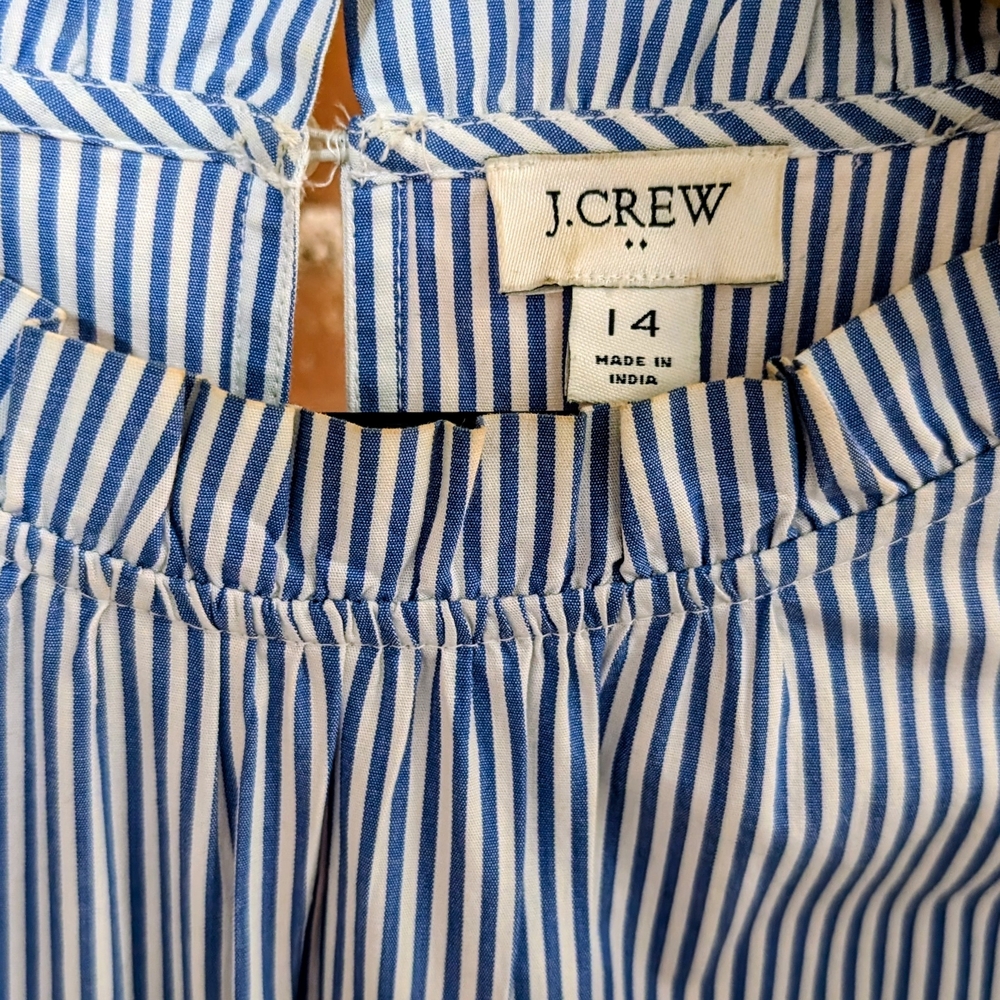 J.Crew Blue and White Striped Dress Midi
